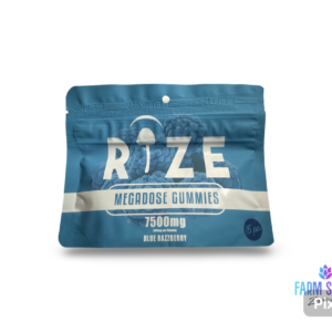 Rize Megadose gummies Blue Razzberry 7500mg 15pc 500mg per gummy